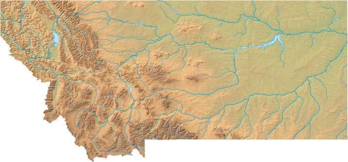 Relief Map Of Montana